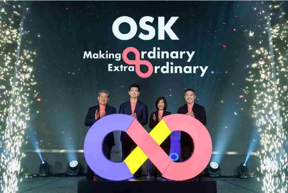 Dari kiri: Ketua Pegawai Eksekutif OSK Construction, Soh Choon Guan; Timbalan Pengarah Urusan Kumpulan OSK, Ong Ju Xing; Ketua Pegawai Eksekutif OSK Property Investment, Datuk Hoe Mee Ling dan Ketua Pegawai Eksekutif OSK Property Development, Chu Wai Lune pada pelancaran hala tuju jenama OSK yang diperbaharui, berteraskan matlamat bersama “Making Ordinary Extraordinary”.