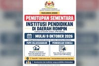 JPN Pahang arah institusi pendidikan di Rompin ditutup sementara akibat jerebu.
