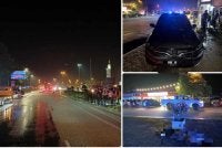 Seorang pengurus restoran makanan segera maut selepas dirempuh sebuah kereta ketika melintas jalan di Kilometer 31, Jalan Kuala Terengganu-Bukit Besi, berhampiran Masjid Ajil semalam. - Foto: IPD Hulu Terengganu