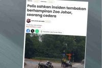 Laporan Sinar Harian mengenai kes tembakan berhampiran Zoo Johor. 