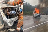 Dua wanita masing-masing berusia 22 tahun maut selepas kereta dinaiki terbakar