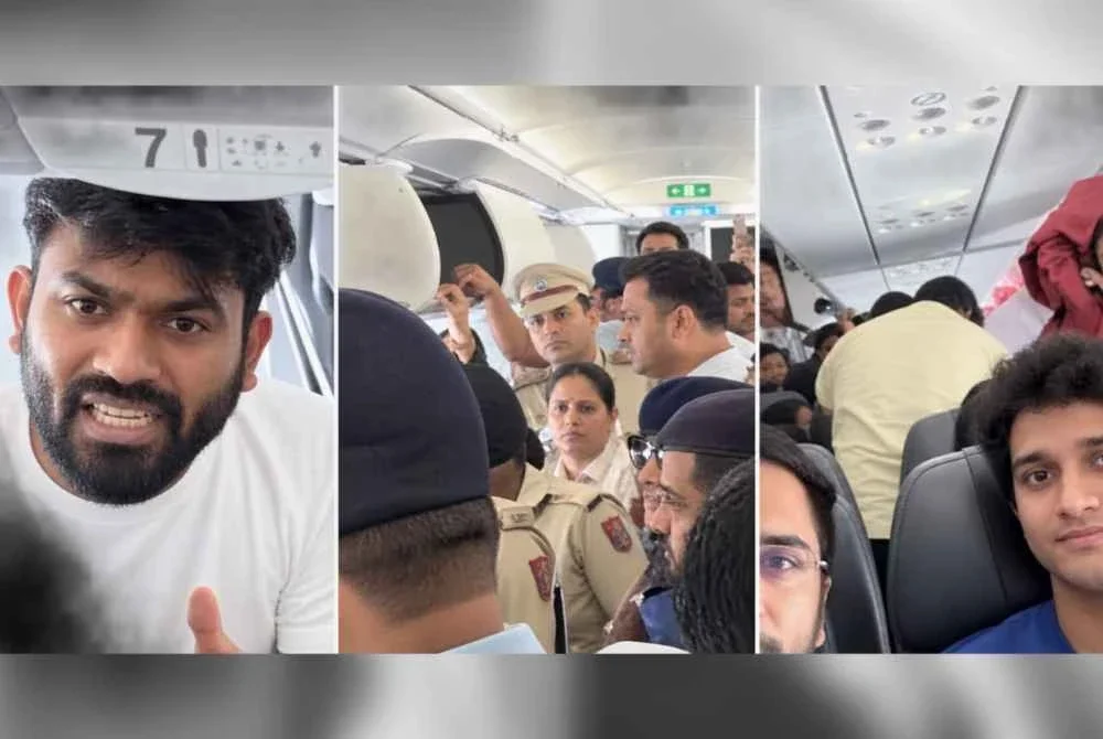 Dipke (gambar kiri) diserbu pihak berkuasa sejurus pesawat dinaikinya mendarat di New Delhi pada Sabtu. - FOTO: Agensi