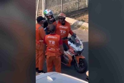 Insiden membabitkan Rins dan marshal ketika sesi latihan Grand Prix (GP) Indonesia pada Jumaat.
