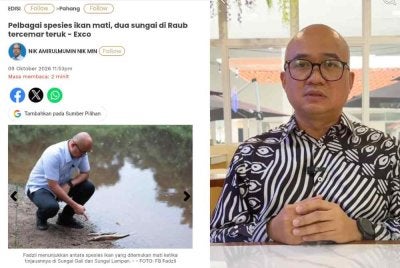 Laporan berita Sinar Harian dan Fadzli (kanan).