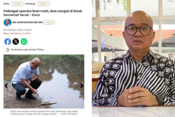 Laporan berita Sinar Harian dan Fadzli (kanan).