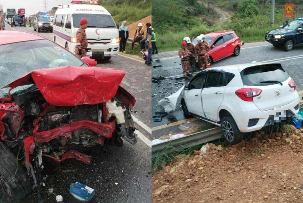 Seorang ibu dan bayi perempuan maut dalam kemalangan di Jalan Gua Musang-Kuala Krai, Kampung Paloh Tiga, Gua Musang pada Ahad. Foto: JBPM