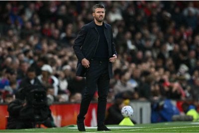 Reaksi kecewa Carrick selepas United terikat 1-1 dengan Spurs dalam aksi EPL di Old Trafford pada Ahad. Foto: AFP