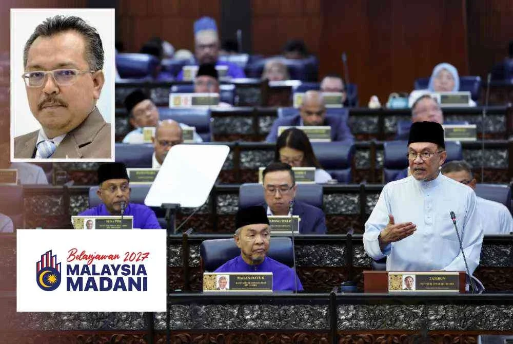 Perdana Menteri Datuk Seri Anwar Ibrahim, yang juga Menteri Kewangan, membentangkan Belanjawan 2027 di Dewan Rakyat pada Jumaat. Foto kecil: Rusdi Omar