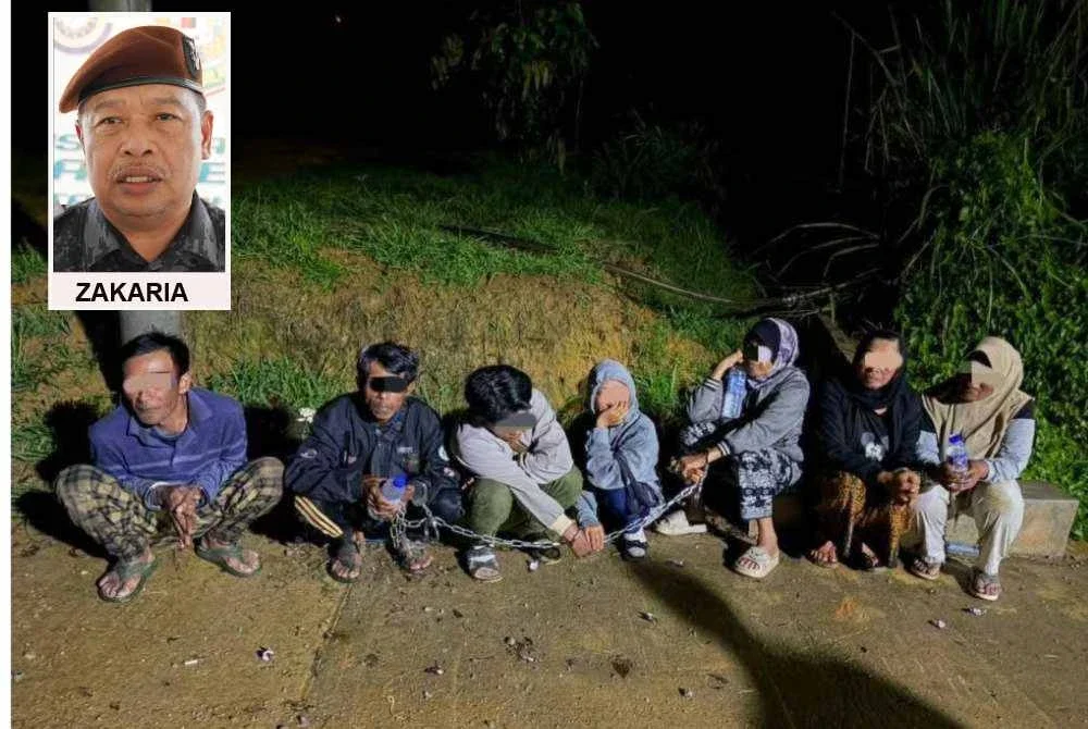 Antara warga Indonesia yang ditahan dalam Ops Taring Delta di kawasan kebun sayur berhampiran Kampung Lurau Hulu Chemperoh, Kampung Janda Baik, Bentong April lalu.