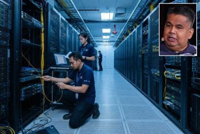 Pelaburan dalam infrastruktur digital perlu seiring dengan pembangunan kepakaran tempatan bagi memastikan Malaysia mampu menguasai dan mengawal teknologi AI. Gambar kecil: Rais Hussin 