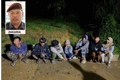Antara warga Indonesia yang ditahan dalam Ops Taring Delta di kawasan kebun sayur berhampiran Kampung Lurau Hulu Chemperoh, Kampung Janda Baik, Bentong April lalu.