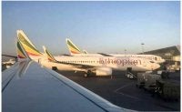 Pesawat Ethiopian Airlines diletakkan di Lapangan Terbang Antarabangsa Bole di Addis Ababa. Foto: Agensi