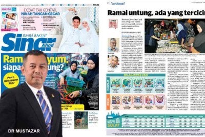 Laporan Sinar Harian pada Ahad.