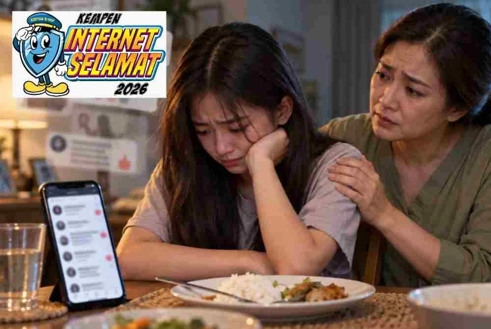 Remaja yang menjadi mangsa buli siber mengalami kemurungan dan trauma. Foto janaan AI