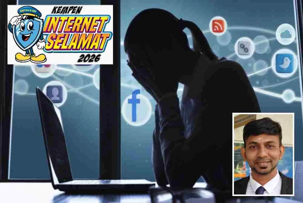 Satu komen, mesej atau hantaran di media sosial yang dianggap sekadar gurauan boleh membawa implikasi undang-undang sekiranya mangsa berasa terancam, takut atau mengalami tekanan emosi. Gambar kecil: Partiben