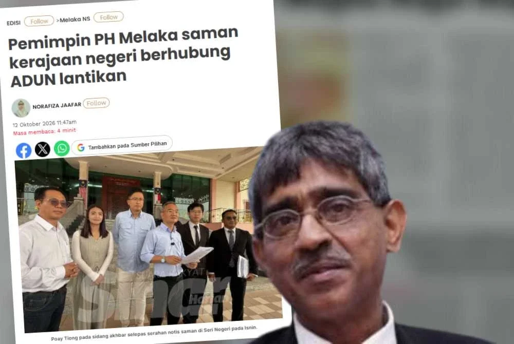 Laporan Sinar Harian dan Mohamed Haniff Khatri (kanan).