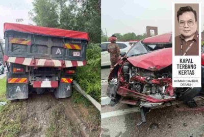 Sebuah lori merempuh beberapa kenderaan di persimpangan lampu isyarat Alam Budiman Seksyen U10, Shah Alam pada Jumaat.