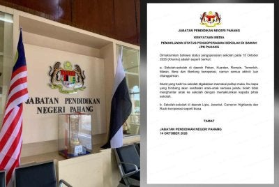 Kenyataan dikeluarkan JPN Pahang berhubung operasi sekolah di negeri itu susulan bencana jerebu yang melanda negara ketika ini. 