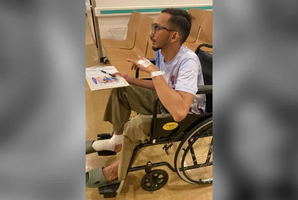 Muhammad Nashrul perlu menjalani pembedahan selepas digigit kucing peliharaan.