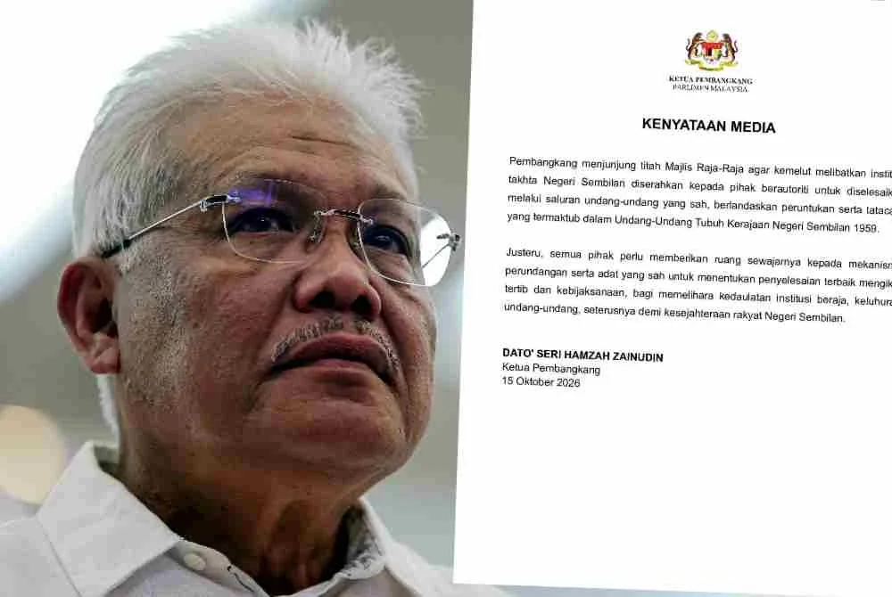 Hamzah berkata, proses penyelesaian itu perlu dilaksanakan mengikut tertib dan kebijaksanaan bagi memelihara kedaulatan institusi beraja serta keluhuran undang-undang.