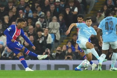 PSG membuka jaringan seawal minit ke-13 menerusi Désiré Doué. Foto Agensi