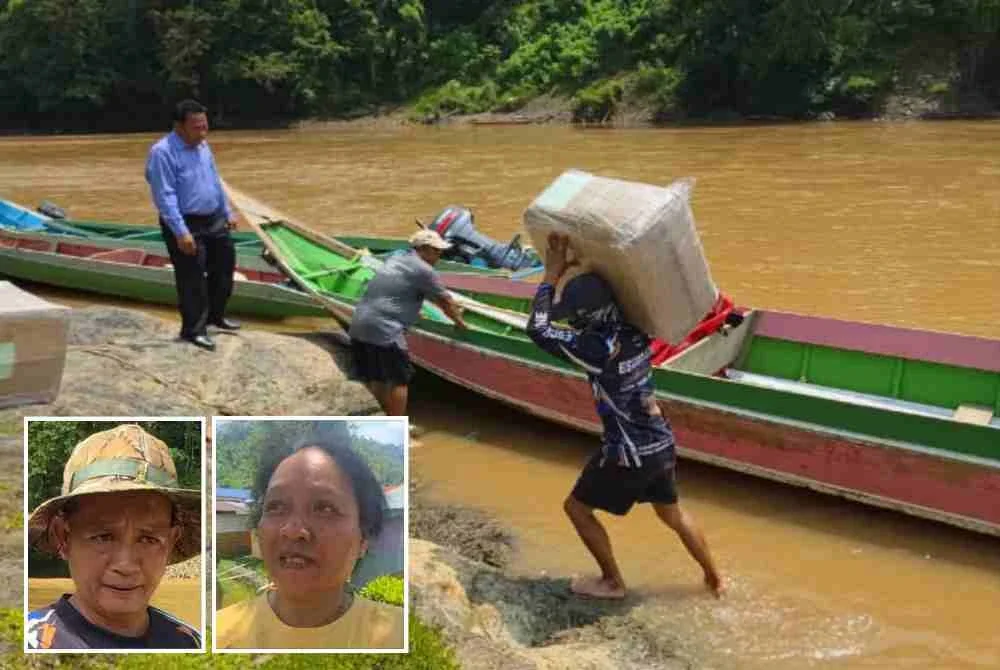Bot panjang masih menjadi pilihan penduduk sebagai pengangkutan utama. Gambar kecil: Henry Pulutan, Biana Angasab