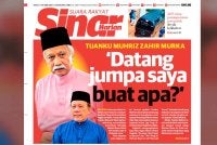 Laporan muka depan Sinar Harian pada Sabtu
