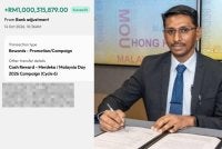 Tangkap layar resit transaksi yang dimuat naik Wmfwza menerusi hantaran di media sosial dan Saravanan (kanan).
