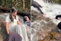 Seorang wanita maut selepas tergelincir dari puncak Air Terjun Robo di Kabupaten Lima Puluh Kota, Sumatera Barat, Indonesia, ketika bersantai bersama rakan-rakannya.