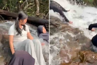 Seorang wanita maut selepas tergelincir dari puncak Air Terjun Robo di Kabupaten Lima Puluh Kota, Sumatera Barat, Indonesia, ketika bersantai bersama rakan-rakannya.