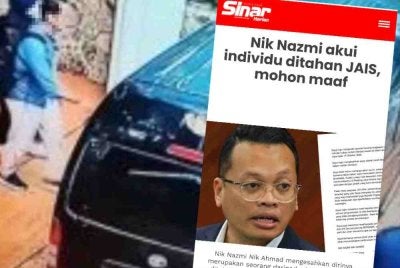 Sinar Harian melaporkan Nik Nazmi mengesahkan dirinya merupakan seorang daripada dua individu yang ditahan JAIS dalam insiden di Petaling Jaya pada Khamis.