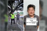 Gara-gara mahu pulang ke Malaysia selepas bercuti di Thailand dan melawat keluarga yang sakit, dua lelaki sanggup membuka kawat berduri di pangkalan haram Sungai Golok sebelum tindakan mereka dikesan anggota PGA pada Sabtu.Foto:PGA