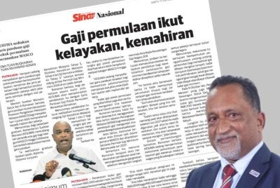 Laporan Sinar Harian pada Sabtu. Gambar kecil: Syed Hussain 
