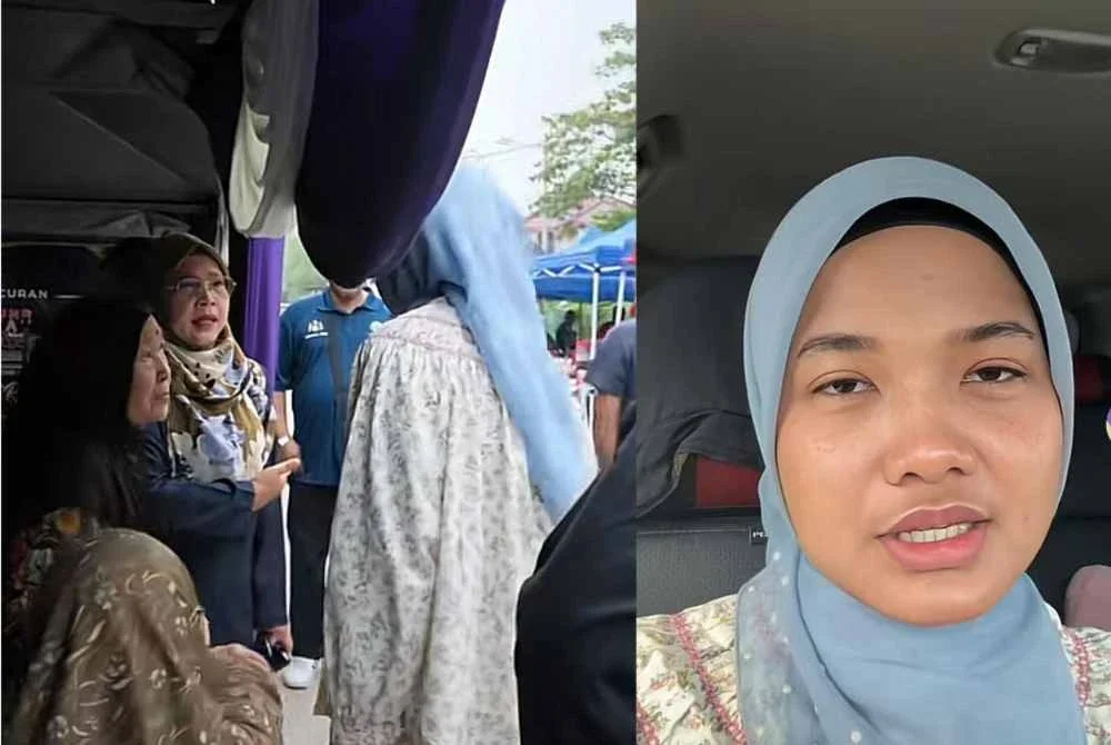 Ketua Angkatan Muda Keadilan (AMK) Tangga Batu, Farzana Hayani Mohd Nasir (kanan).