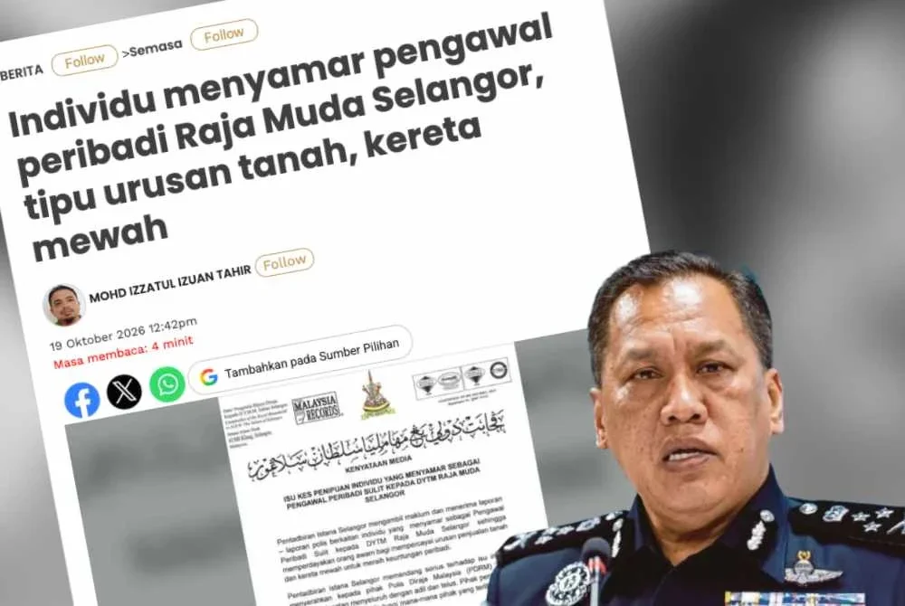 Laporan Sinar Harian pada Isnin. Gambar kecil: Rusdi