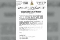 Kenyataan media yang dikeluarkan Pejabat Sultan Selangor pada Isnin