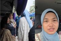 Ketua Angkatan Muda Keadilan (AMK) Tangga Batu, Farzana Hayani Mohd Nasir (kanan). 