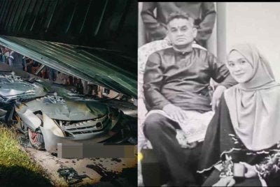 Kontena berkenaan kemudian menghempap MPV yang dinaiki dua beranak itu sehingga menyebabkan kedua-duanya tersepit di dalam kenderaan.