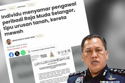 Laporan Sinar Harian pada Isnin. Gambar kecil: Rusdi 