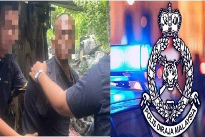 Suspek (tengah) yang ditahan polis dalam serbuan di Pasir Puteh. Photo: Ihsan pembaca.