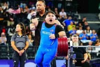 Bonnie memenangi emas dengan angkatan 225kg sekali gus mempertahankan gelaran yang dimenanginya pada edisi Hangzhou 2022 dalam kategori sama.