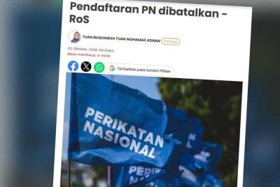 Laporan Sinar Harian pada Selasa. 