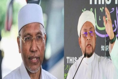 Reaksi pemimpin Pas mengenai pembatalan pendaftaran PN oleh RoS. Dari kiri; Idris dan Ahmad Marzuk.