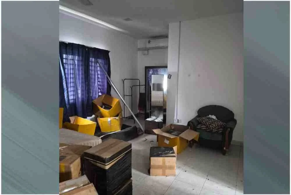 Keadaan rumah Noor Shahida yang disewa untuk kegiatan perlombongan bitcoin haram (ihsan mangsa).