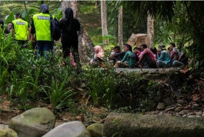 JIM menyerbu 19 lokasi sekitar Janda Baik dan menahan 65 warga asing atas pelbagai kesalahan imigresen dalam Operasi Mega Bersepadu, pagi tadi. - Foto: Bernama