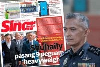 Laporan muka depan Sinar Harian.