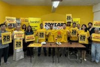 Muhammad Faisal (tujuh dari kanan) mengadakan sidang akhbar sempena sambutan 20 tahun Bersih: Suara Kita, Kuasa Kita pada 21 November depan di Kuala Lumpur.