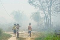 Indonesia merekodkan sebanyak 333,470 kes jangkitan saluran pernafasan akut (ARI) yang dikaitkan dengan kebakaran hutan dan tanah di beberapa wilayah. Foto AFP
