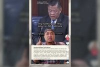Tangkap layar video TikTok yang memaparkan Kalam meluahkan perasaan kepada Prabowo mengenai jerebu rentas sempadan dalam bahasa Jawa.