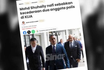 Laporan Sinar Harian pada Rabu berhubung pertuduhan dihadapi Mohd Shuhaily di Mahkamah Majistret Sepang.